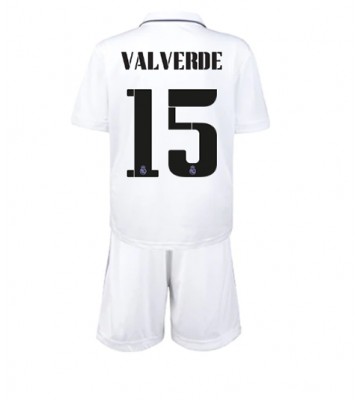 Real Madrid Federico Valverde #15 babykläder Hemmatröja barn 2022-23 Korta ärmar (+ Korta byxor)